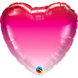 18 inch Pink Ombre Heart Foil Balloon (1)