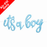 28 inch It's A Boy Blue Script Foil Balloon Banner Pack (1)