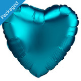 18" Aqua Satin Heart Foil Balloon (1)