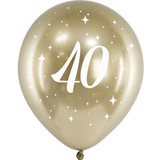 12 inch Age 40 Gold Gloss Latex Balloons (6)