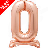 30 inch Unique Rose Gold Number 0 Standing Foil Balloon (1)