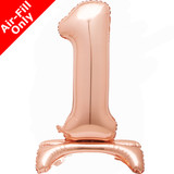 30 inch Unique Rose Gold Number 1 Standing Foil Balloon (1)