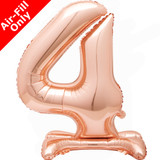 30 inch Unique Rose Gold Number 4 Standing Foil Balloon (1)