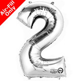 16 inch Anagram Silver Number 2 Foil Balloon (1)