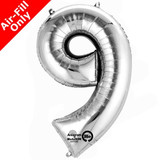 16 inch Anagram Silver Number 9 Foil Balloon (1)