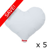 Pack of 5 18" White Heart Jelly Foil Balloons