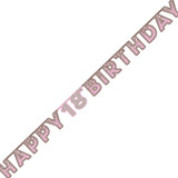 Happy 18th Birthday Pink Holographic Letter Banner - 2.2m (1)