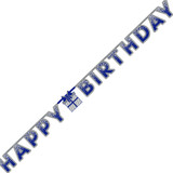 Happy Birthday Blue Holographic Letter Banner - 2.2m (1)