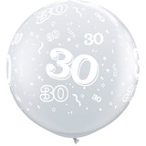 3ft Diamond Clear '30-A-Round' Printed Latex Balloons (2)