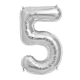 25 inch Silver Number 5 Foil Balloon (1)