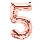 25 inch Rose Gold Number 5 Foil Balloon (1)