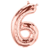 25 inch Rose Gold Number 6 Foil Balloon (1)