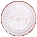 On Your Christening Pink Paper Plates (8)