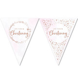 On Your Christening Pink Paper Bunting - 3.7m (1)