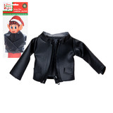 Faux Black Leather Jacket With Zip For Elf (1)