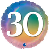 18 inch Colourful Rainbow Age 30 Foil Balloon (1)