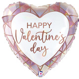 18 inch Opal Valentine Gem Holographic Heart Foil Balloon (1)