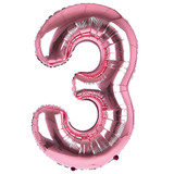 34 inch Baby Pink Number 3 Foil Balloon (1)