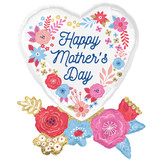 30 inch Mother's Day Artful Florals Supershape Foil Balloon (1)
