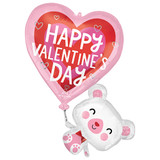 31 inch Valentine's Floating Bear Supershape Foil Balloon (1)