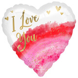 18 inch I Love You Geode Watercolour Heart Foil Balloon (1)