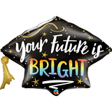 41 inch Your Future is Bright Grad Cap Foil Balloon (1)