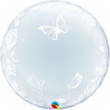 24 inch Elegant Roses & Butterflies Deco Bubble Balloon (1)