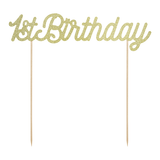 1st Birthday Gold Glitter Cake Topper (1)
