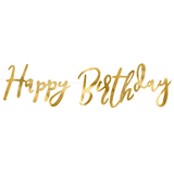 Happy Birthday Gold Foil Script Paper Banner - 62cm (1)