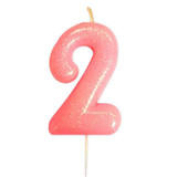 Age Two Pink Glitter Candle (1)
