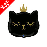 14 inch Black Cat Princess Foil Balloon (1) - UNPACKAGED