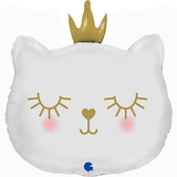 26 inch White Cat Princess Foil Balloon (1)