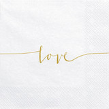 Gold Love Script Paper Napkins (20)