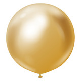 24" Mirror Gold Kalisan Latex Balloons (2)