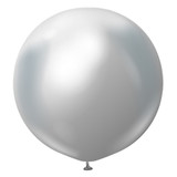 24" Mirror Silver Kalisan Latex Balloons (2)