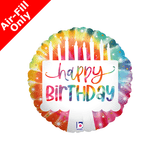 9 inch Tie-Dye Birthday Cake Foil Balloon (1) - UNPACKAGED