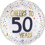 18 inch Cheers To 50 Years Glittergraphic Round Foil Balloon (1)