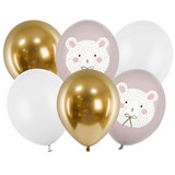 12 inch Polar Bear Assorted Latex Balloons (6)