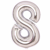 34 inch Amscan Silver Number 8 Foil Balloon (1)
