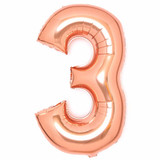 34 inch Amscan Rose Gold Number 3 Foil Balloon (1)