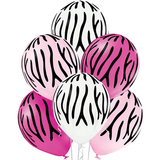 12 inch Zebra Stripes Assorted Latex Balloons (50)