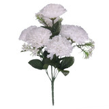 32cm White Carnation Bunch With Gyp - 7 Heads (1)