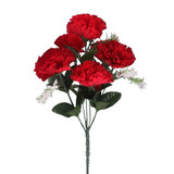 32cm Red Carnation Bunch With Gyp - 7 Heads (1)