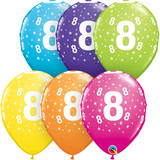 number 8 tropical assortment latex balloons