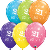 11" 21-A-Round Tropical Assortment Latex Balloons (25)