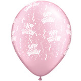 11 inch Pearl Pink Birthday-A-Round Latex Balloons (25)