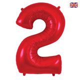 34 inch Oaktree Red Number 2 Foil Balloon (1)