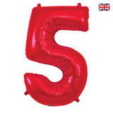 34 inch Oaktree Red Number 5 Foil Balloon (1)