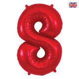 34 inch Oaktree Red Number 8 Foil Balloon (1)