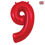 34 inch Oaktree Red Number 9 Foil Balloon (1)
